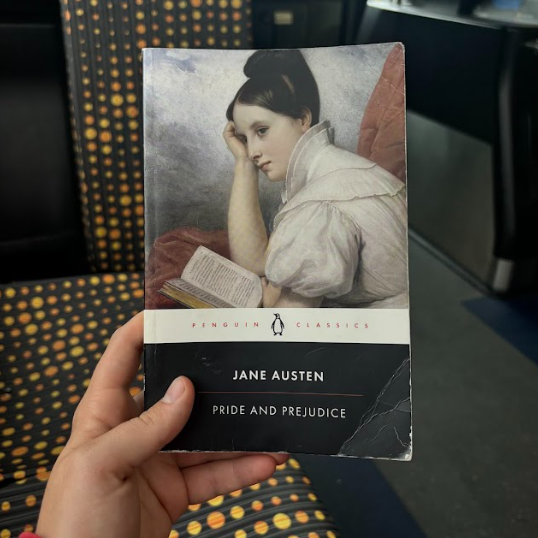 I've discovered myself car-less in a cars and truck city. LA is a concrete network of highways, highways and expressways so hostile to pedestrians that some communities do not even have a pathway, so in the meantime I'm making the commute to deal with the bus while checking out Pride and Prejudice